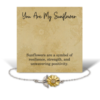 Load image into Gallery viewer, You Are My Sunflower Bracelet - Sunflower Bracelet for Women Sterling Silver – front view
