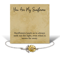 Load image into Gallery viewer, You Are My Sunflower Bracelet – Sunflower Jewelry for Women – Inspirational Gift Bracelet Seeking the Light – front view
