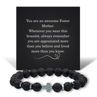 Load image into Gallery viewer, Christmas Gifts for Foster Mother - Awesome Foster Mother Bracelet - Lava Rock Bracelet – front view

