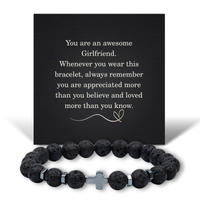Load image into Gallery viewer, Christmas Gifts for Girlfriend - Awesome Girlfriend Bracelet - Lava Rock Bracelet – front view
