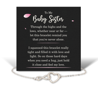 Load image into Gallery viewer, Birthday Gifts for Baby Sister - Baby Sister Bracelet for Women - Baby Sister Infinity Heart Bracelet – front view
