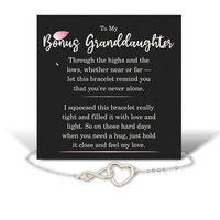 Load image into Gallery viewer, Birthday Gifts for Bonus Granddaughter - Bonus Granddaughter Bracelet for Women - Bonus Granddaughter Infinity Heart Bracelet – front view
