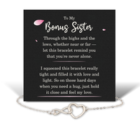 Load image into Gallery viewer, Birthday Gifts for Bonus Sister - Bonus Sister Bracelet for Women - Bonus Sister Infinity Heart Bracelet – front view
