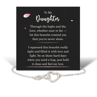 Load image into Gallery viewer, Birthday Gifts for Daughter - Daughter Bracelet for Women - Daughter Infinity Heart Bracelet – front view
