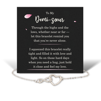 Load image into Gallery viewer, Birthday Gifts for Demi-soeur - Demi-soeur Bracelet for Women - Demi-soeur Infinity Heart Bracelet – front view
