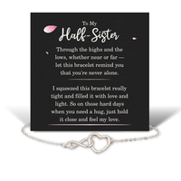 Load image into Gallery viewer, Birthday Gifts for Half-Sister - Half-Sister Bracelet for Women - Half-Sister Infinity Heart Bracelet – front view
