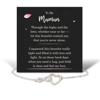 Load image into Gallery viewer, Birthday Gifts for Maman - Maman Bracelet for Women - Maman Infinity Heart Bracelet – front view
