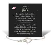 Load image into Gallery viewer, Birthday Gifts for Poti - Poti Bracelet for Women - Poti Infinity Heart Bracelet – front view
