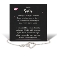 Load image into Gallery viewer, Birthday Gifts for Sister - Sister Bracelet for Women - Sister Infinity Heart Bracelet – front view
