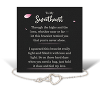 Load image into Gallery viewer, Birthday Gifts for Sweetheart - Sweetheart Bracelet for Women - Sweetheart Infinity Heart Bracelet – front view
