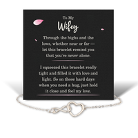 Load image into Gallery viewer, Birthday Gifts for Wifey - Wifey Bracelet for Women - Wifey Infinity Heart Bracelet – front view
