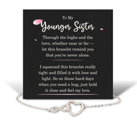 Load image into Gallery viewer, Birthday Gifts for Younger Sister - Younger Sister Bracelet for Women - Younger Sister Infinity Heart Bracelet – front view
