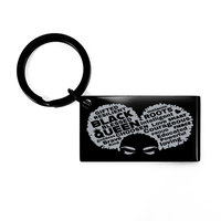 Load image into Gallery viewer, Afro With 2 Buns Keychain African American Girl Black Women – front view
