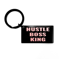 Load image into Gallery viewer, Hustle Like A Boss Live Like A King Keychain – front view
