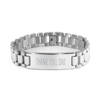 Load image into Gallery viewer, Thank You Dad Bracelet, Dad Stainless Steel Bracelet for Him – front view
