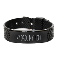 Load image into Gallery viewer, Dad Bracelet from Daughter, My Dad My Hero Bracelet, Fathers Day Bracelet, Christmas Gift for Dad – front view
