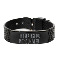 Load image into Gallery viewer, Dad Bracelet from Daughter, The Greatest Dad in the Universe Bracelet, Fathers Day Bracelet, Christmas Gift for Dad – front view
