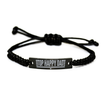 Load image into Gallery viewer, Top Happy Dad Bracelet Fathers Day Gift from Son Daughter Dad Birthday Jewelry Gift – front view
