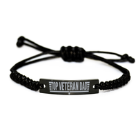 Load image into Gallery viewer, Top Veteran Dad Bracelet Fathers Day Gift from Son Daughter Dad Birthday Jewelry Gift – front view
