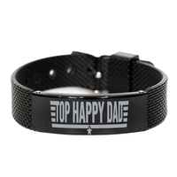 Load image into Gallery viewer, Fathers Day Gift from Son Daughter Dad Birthday Jewelry Gift Top Happy Dad Bracelet – front view
