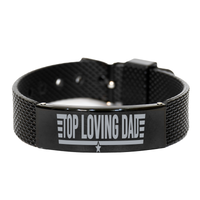 Load image into Gallery viewer, Fathers Day Gift from Son Daughter Dad Birthday Jewelry Gift Top Loving Dad Bracelet – front view
