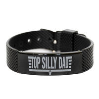 Load image into Gallery viewer, Fathers Day Gift from Son Daughter Dad Birthday Jewelry Gift Top Silly Dad Bracelet – front view
