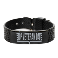 Load image into Gallery viewer, Fathers Day Gift from Son Daughter Dad Birthday Jewelry Gift Top Veteran Dad Bracelet – front view
