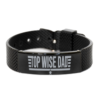 Load image into Gallery viewer, Fathers Day Gift from Son Daughter Dad Birthday Jewelry Gift Top Wise Dad Bracelet – front view
