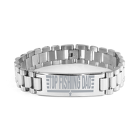 Load image into Gallery viewer, Dad Stainless Steel Bracelet Dad Birthday Fathers Day Gift from Son Daughter Jewelry Top Fishing Dad Bracelet – front view
