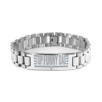 Load image into Gallery viewer, Dad Stainless Steel Bracelet Dad Birthday Fathers Day Gift from Son Daughter Jewelry Top Funny Dad Bracelet – front view
