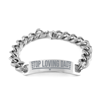 Load image into Gallery viewer, Dad Stainless Steel Bracelet Dad Birthday Fathers Day Gift from Son Daughter Jewelry Top Loving Dad Bracelet – front view
