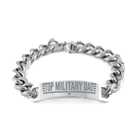Load image into Gallery viewer, Dad Stainless Steel Bracelet Dad Birthday Fathers Day Gift from Son Daughter Jewelry Top Military Dad Bracelet – front view
