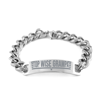 Load image into Gallery viewer, Grandfathers Stainless Steel Bracelet Fathers Day Gift from Grandson Grampa Birthday Jewelry Gift Top Wise Grampa Bracelet – front view
