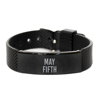 Load image into Gallery viewer, May Fifth Bracelet Birthday Birth Date Wedding Anniversary Date for Men Women Him Her May 5 Jewelry – front view
