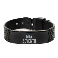 Load image into Gallery viewer, May Seventh Bracelet Birthday Birth Date Wedding Anniversary Date for Men Women Him Her May 7 Jewelry – front view
