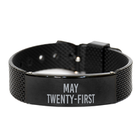 Load image into Gallery viewer, May Twenty First Bracelet Birthday Birth Date Wedding Anniversary Date for Men Women Him Her May 21 Jewelry – front view
