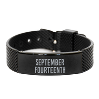 Load image into Gallery viewer, September Fourteenth Bracelet Birthday Birth Date Wedding Anniversary Date for Men Women Him Her September 14 Jewelry – front view
