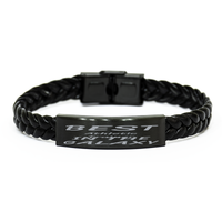 Load image into Gallery viewer, Embrace Imperfection Bracelet for Him Her Men Women Braided Leather Bracelet Black – front view
