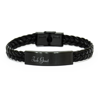 Load image into Gallery viewer, Fuck Gout Bracelet for Him Men Leather Bracelet Patient Survivor – front view
