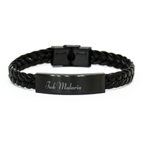 Load image into Gallery viewer, Fuck Malaria Bracelet for Him Men Leather Bracelet Patient Survivor – front view
