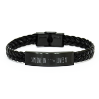 Load image into Gallery viewer, Someone in Hawaii Loves Me Bracelet Hawaii Gift Bracelet for Him Men Leather Bracelet – front view
