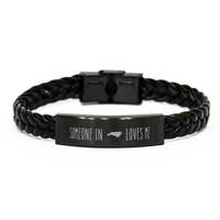 Load image into Gallery viewer, Someone in North Carolina Loves Me Bracelet North Carolina Gift Bracelet for Him Men Leather Bracelet – front view
