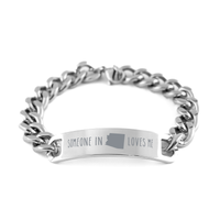 Load image into Gallery viewer, Someone in Arizona Loves Me Bracelet Cuban Link Stainless Steel for Him Men – front view
