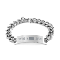 Load image into Gallery viewer, Someone in Colorado Loves Me Bracelet Cuban Link Stainless Steel for Him Men – front view
