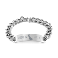 Load image into Gallery viewer, Someone in Delaware Loves Me Bracelet Cuban Link Stainless Steel for Him Men – front view

