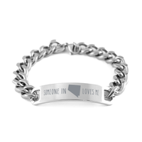 Load image into Gallery viewer, Someone in Nevada Loves Me Bracelet Cuban Link Stainless Steel for Him Men – front view
