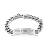 Load image into Gallery viewer, Someone in Washington Loves Me Bracelet Cuban Link Stainless Steel for Him Men – front view
