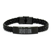 Load image into Gallery viewer, Teacher Bracelet Educator Gift Guidance Counselor Gift School Teacher Christmas Devotion Bracelet Black Leather – front view
