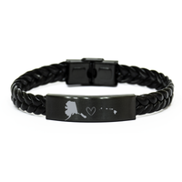 Load image into Gallery viewer, Alaska and Hawaii Bracelet Long Distance Gift Men Women Him Her Relationships Black Leather Bracelet – front view
