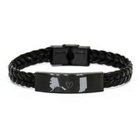 Load image into Gallery viewer, Alaska and Indiana Bracelet Long Distance Gift Men Women Him Her Relationships Black Leather Bracelet – front view
